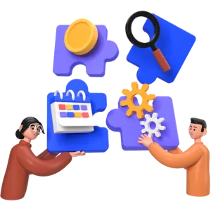 Strategists from a branding agency reviewing GTM plans, pricing models, and market insights.