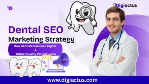 Dentist reviewing digital marketing analytics for dental SEO strategy.