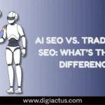 Comparison of AI SEO vs traditional SEO showing ranking factors, semantic optimization, authority signals, and AI search ranking factors.